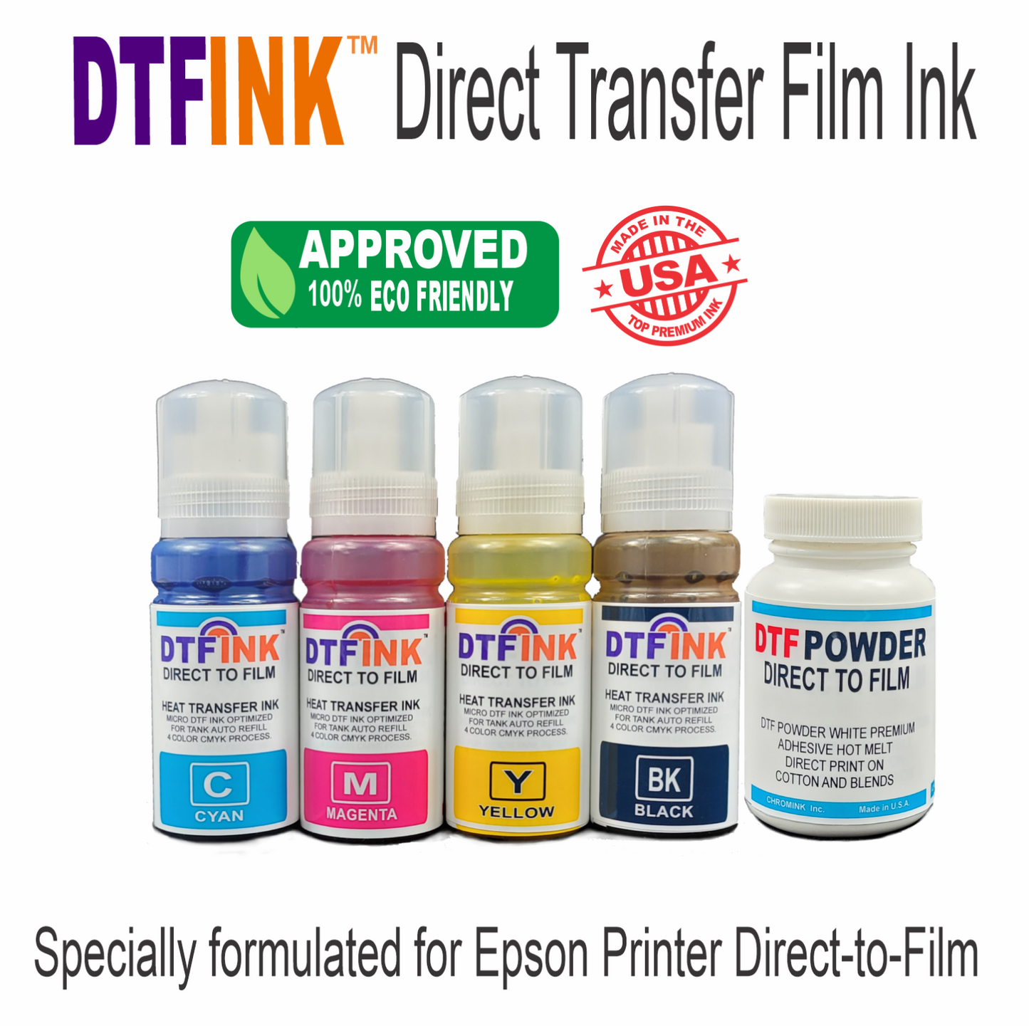 Epson Printer with DTF ink Heat Press Machine 15"x15" T-Shirt Print Start Bundle