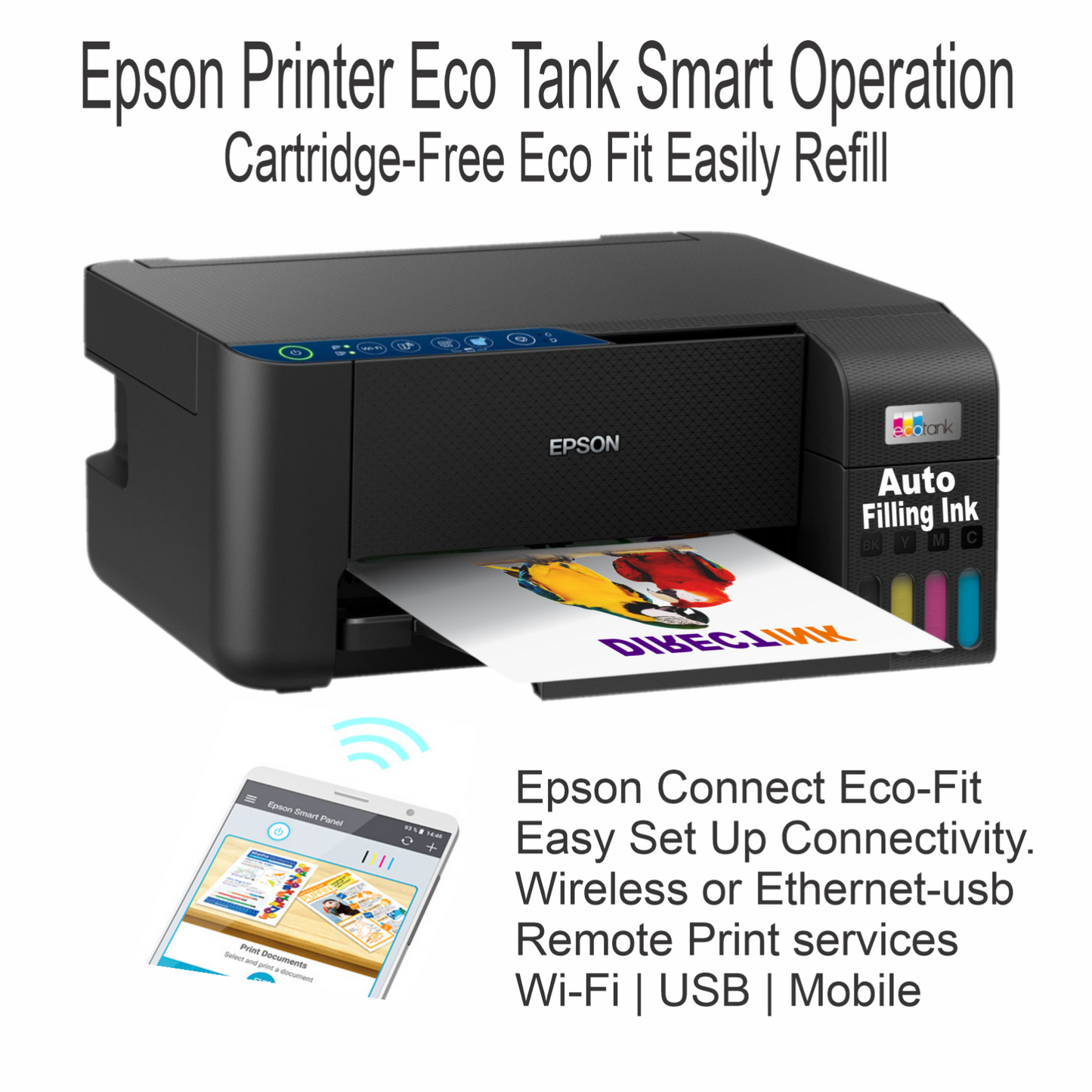 Epson Printer with DTF Ink Heat Transfer Full-Color T-Shirt Prints Start Bundle