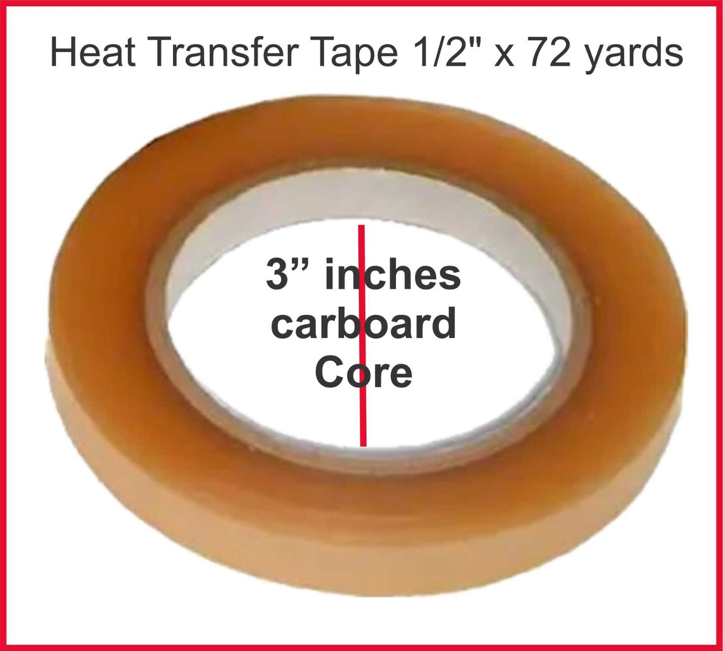 1 Roll Heat Tape Resistant Sublimation, DTF Thermal Tape 1/2" x 72 yard