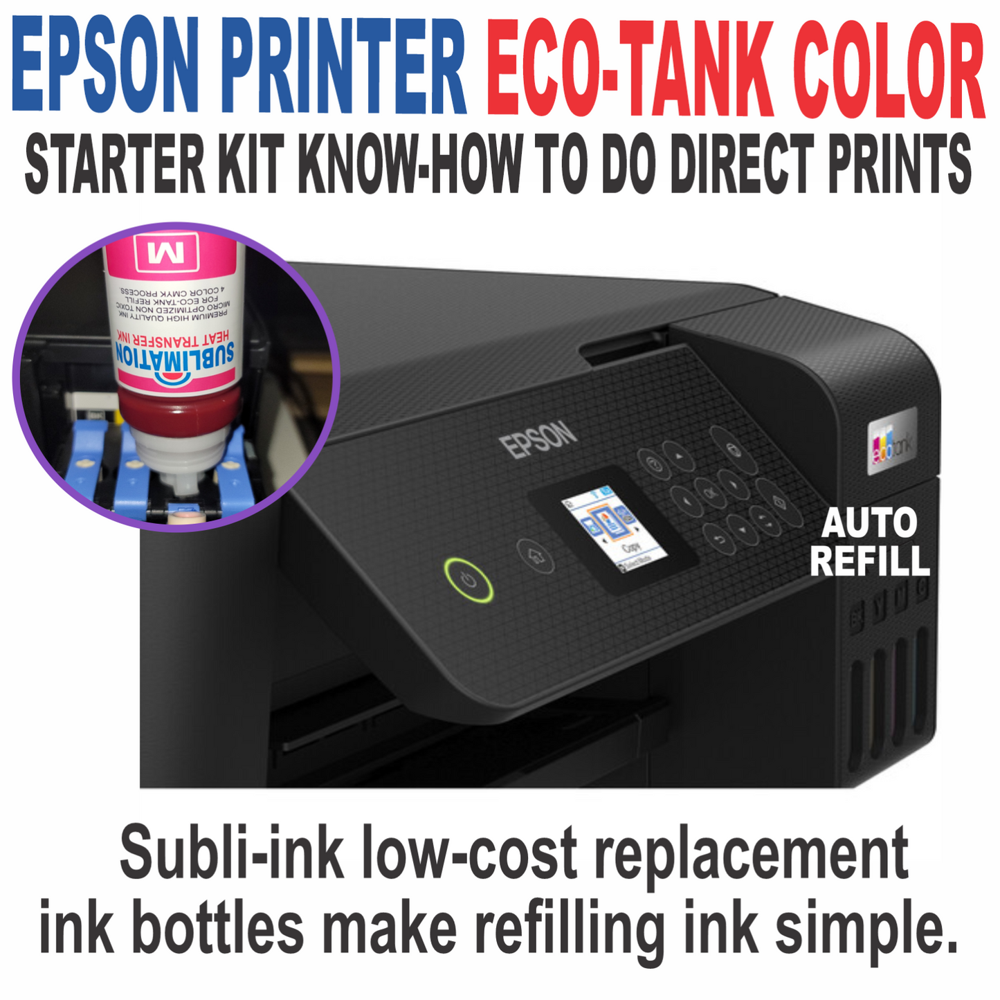 Epson Printer with Sublimation ink Heat Transfer Print Flag Garden T-Shirts Bag