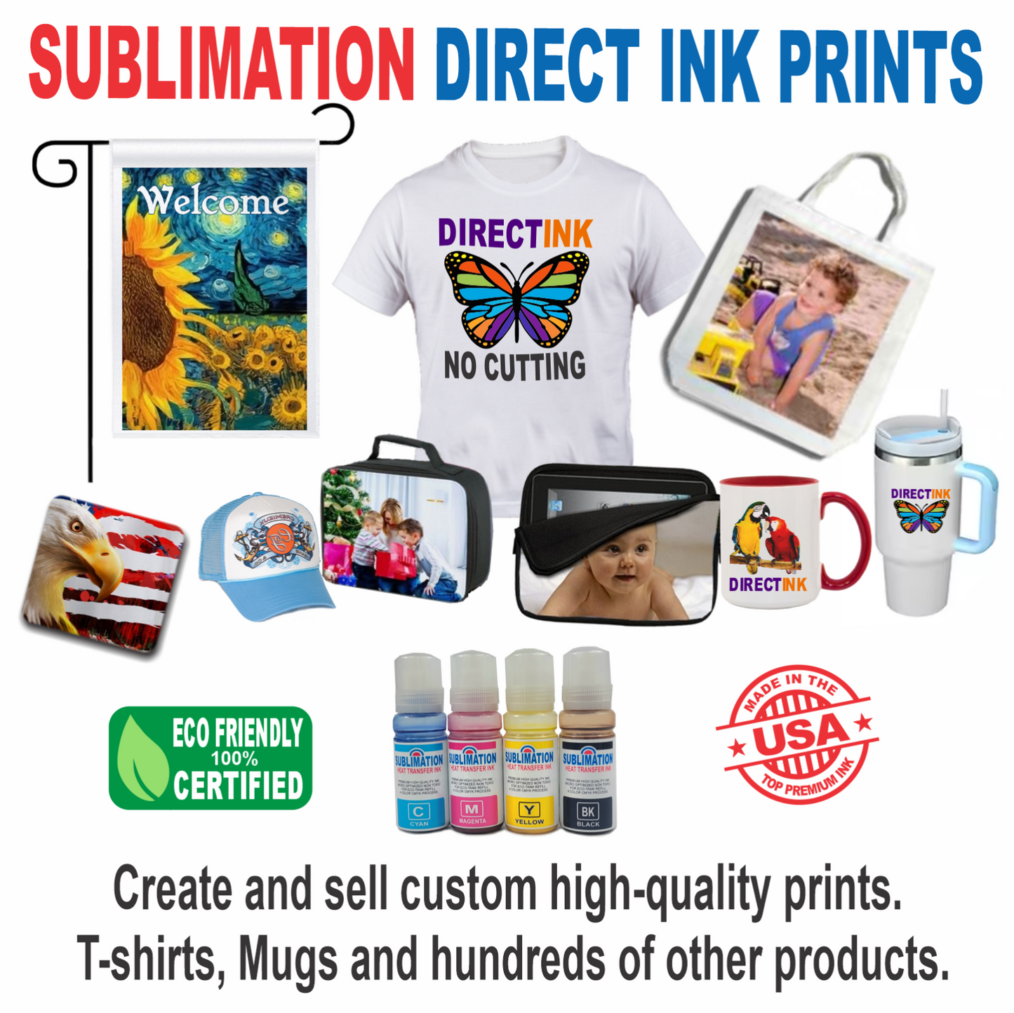 Epson Printer with Sublimation ink Heat Transfer Print Flag Garden T-Shirts Bag
