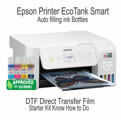 Epson Printer with DTF ink plus Heat Press 12"x15" T-Shirt Maker Start KIT