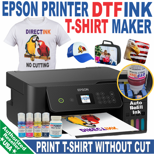 DTF Ink ET Epson Printer for Heat Transfer Printing T-Shirt Make Start Bundle