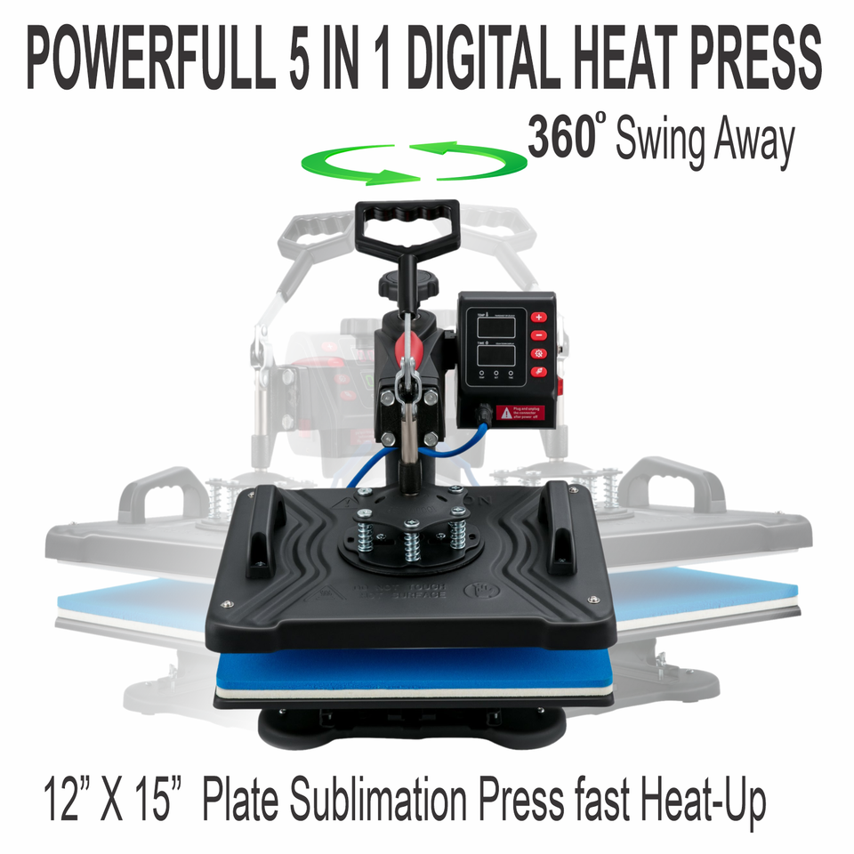 Epson Printer with Sublimation Ink Transfer 5 in 1 Heat Press +DTF Start Bundle