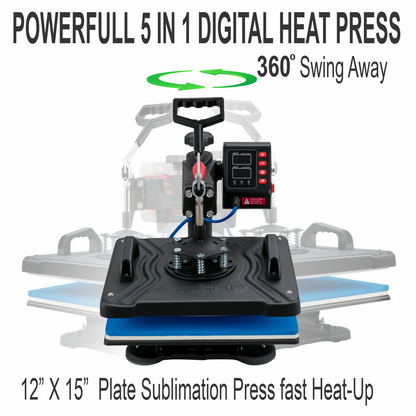 Epson Printer with Sublimation Ink Transfer 5 in 1 Heat Press +DTF Start Bundle