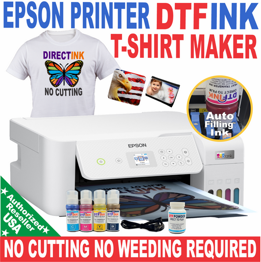 Epson Printer with DTF ink Heat Transfer Print T-Shirt Marker Start Bundle