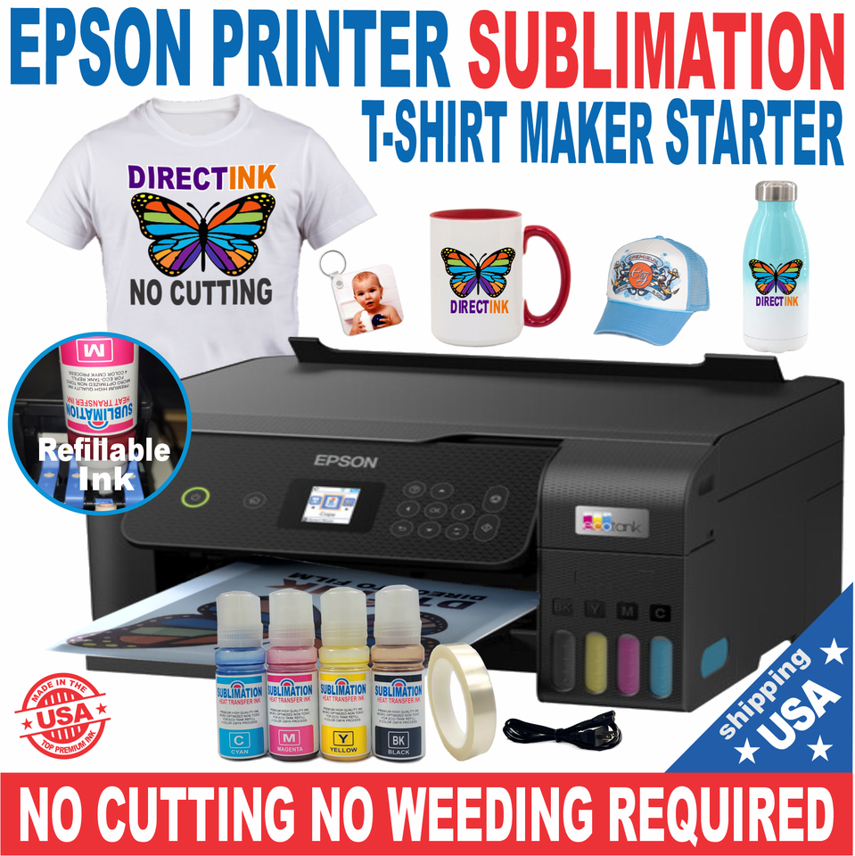 Et Epson Printer with Subli Ink for Printing T-shirt, Mug, Caps, Glass Start kit